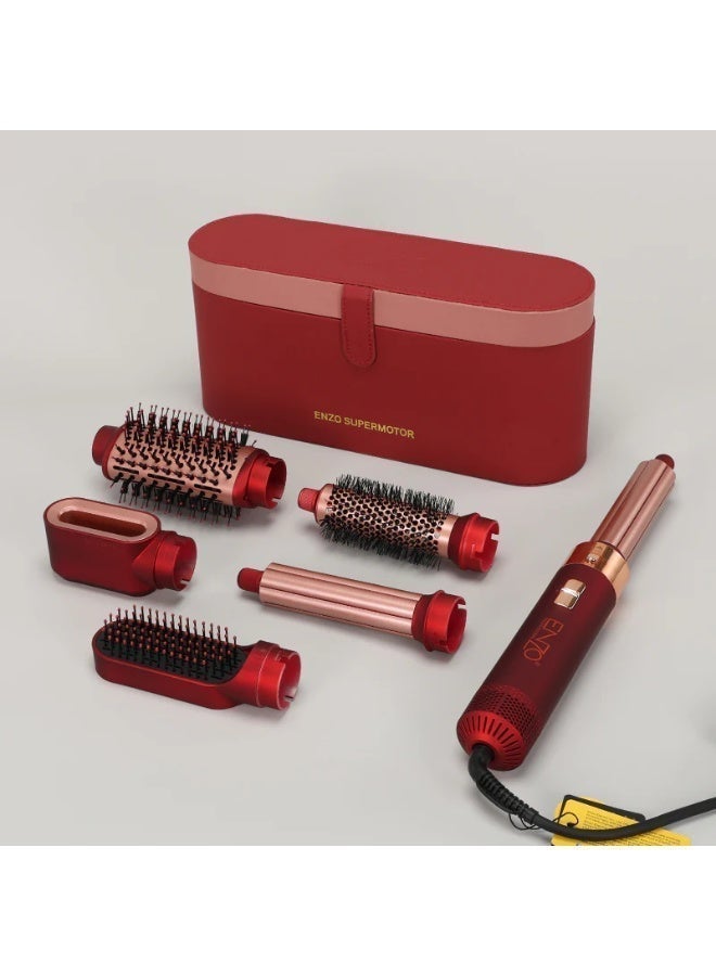 ENZO Professional 6-in-1 Hot Air Styling Brush | Multi-Function Hair Styler with Interchangeable Attachments | Blow Dryer Brush for Curling, Straightening & Volumizing - Image 3